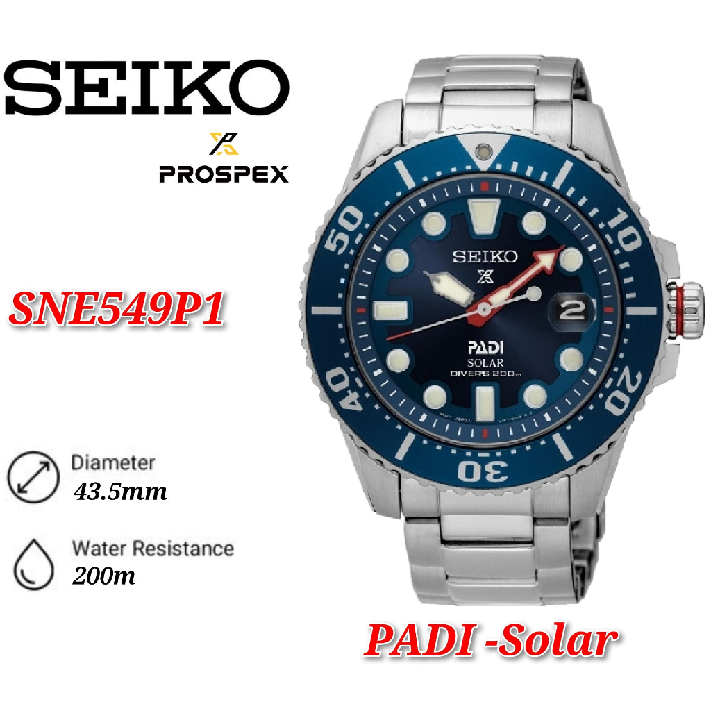 Seiko Prospex PADI Special Edition Solar Diver s 200M SNE549P1 Men s Watch .Old model SNE435P1 Shopee Malaysia