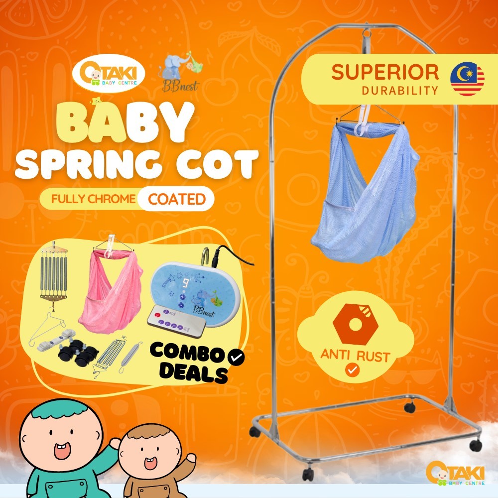 My Dear Baby Spring Cot Chrome Anti Rust Baby Cradle Rangka Buaian Bayi