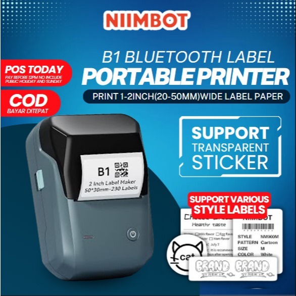 B1 Bluetooth Label Printer Portable Handheld Thermal Printer Mini ...