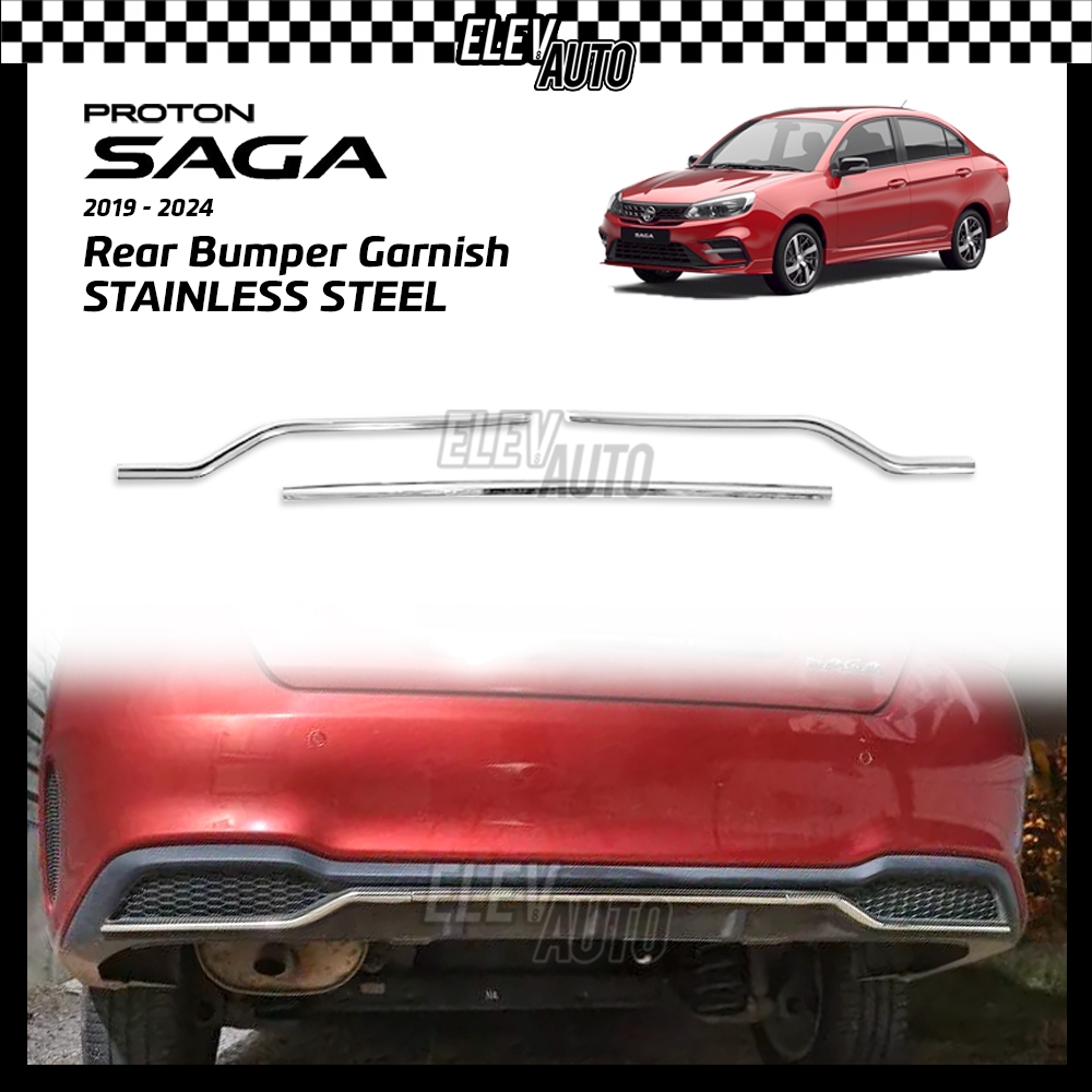 Proton Saga 2019 - 2024 Rear Bumper Garnish Stainless Steel Upgrade to ...