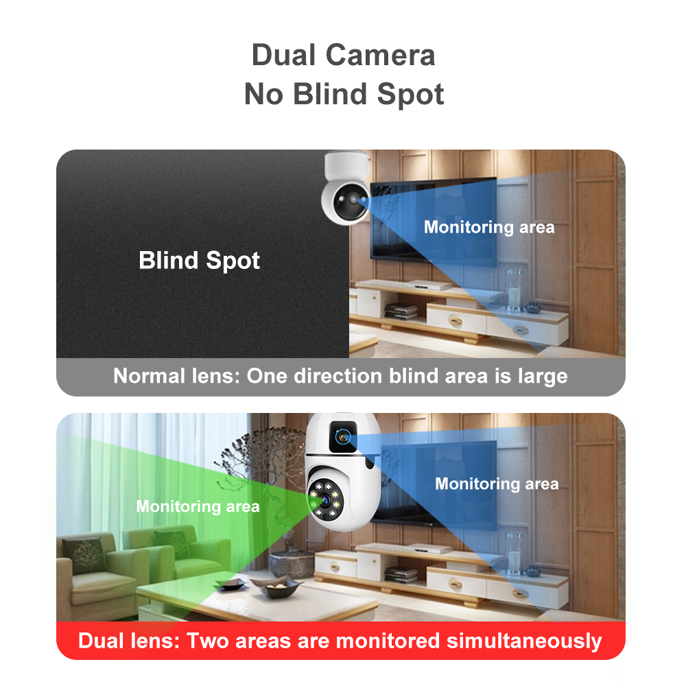 V380 Pro Dual Lens CCTV 4MP WIFI Wireless Indoor Mini Camera E27 Bulb ...