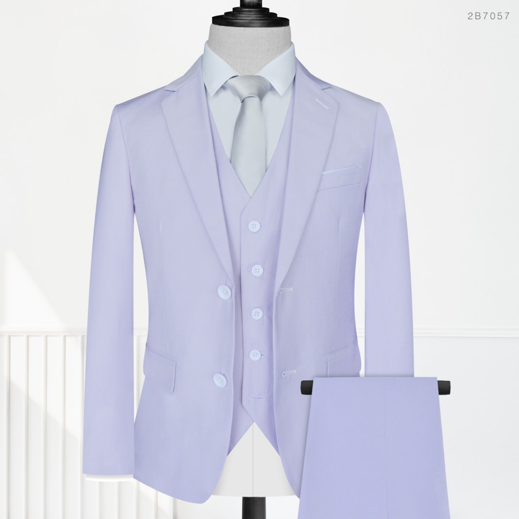 Lilac Light Purple Slim Fit Notch Lapel 2 Button Formal Wedding Dinner ...