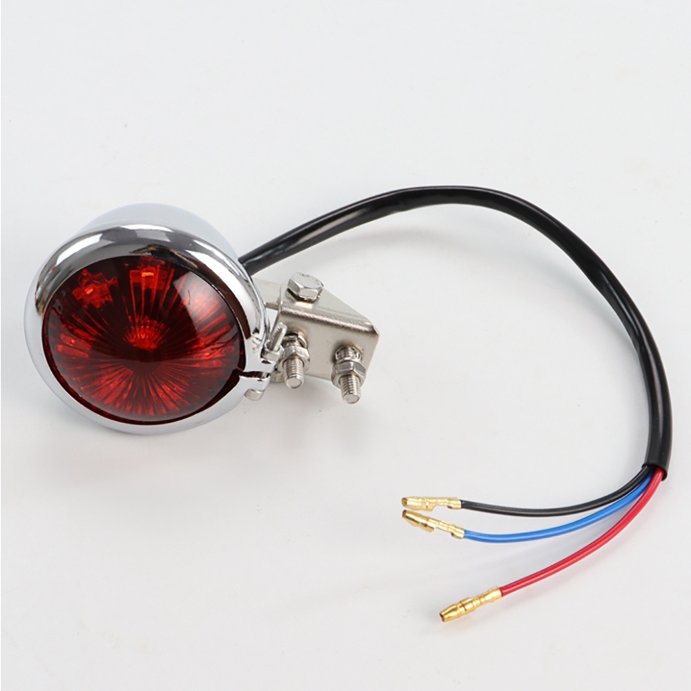 Universal Chrome Motorcycle Rear Light LED Lamp Aluminum Motorbike Tail ...