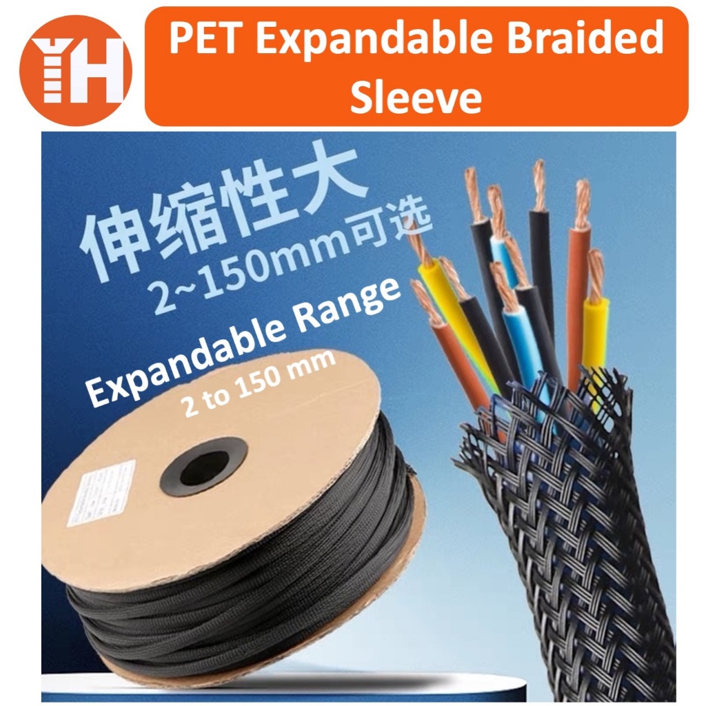 (1 meter or more) 2 mm to 40 mm PET Expandable Braided Sleeve Cable and ...