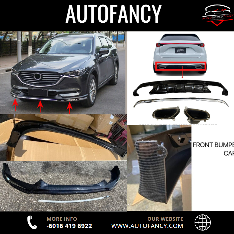 Universal Rear Bumper Diffuser 4 Fin - For Mazda 2, 3, 5, 6, CX-3, CX-5, CX-7