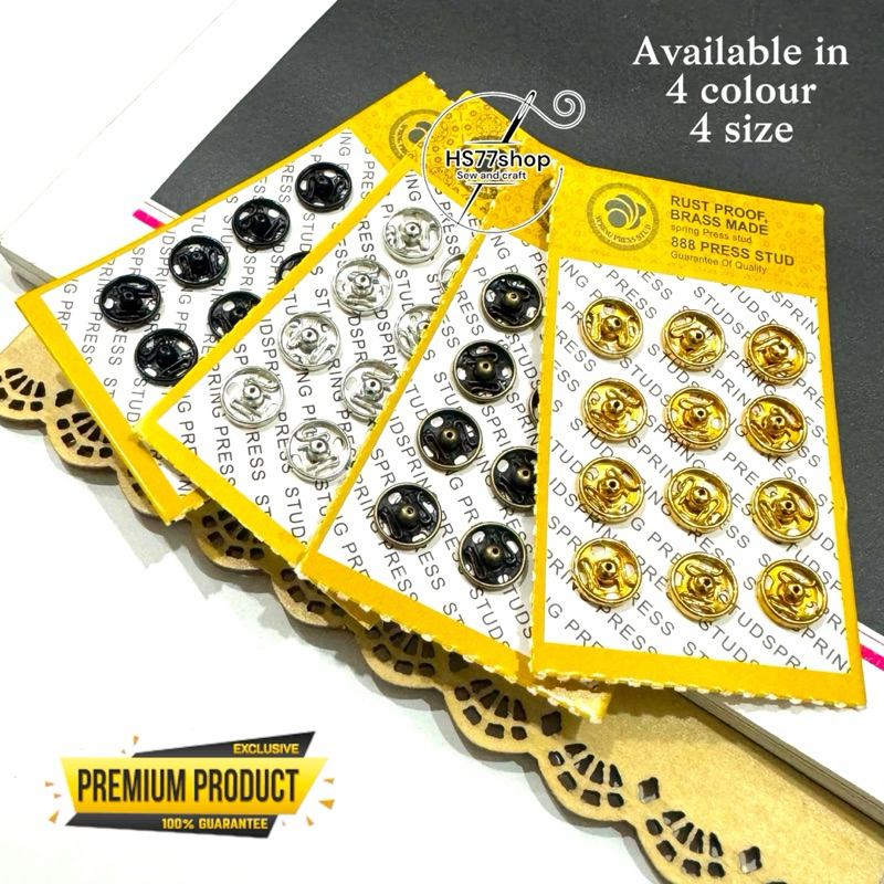 [ 4size & 4colour ] 888 Butang Katup / butang ketip/ Kancing Tekan ...