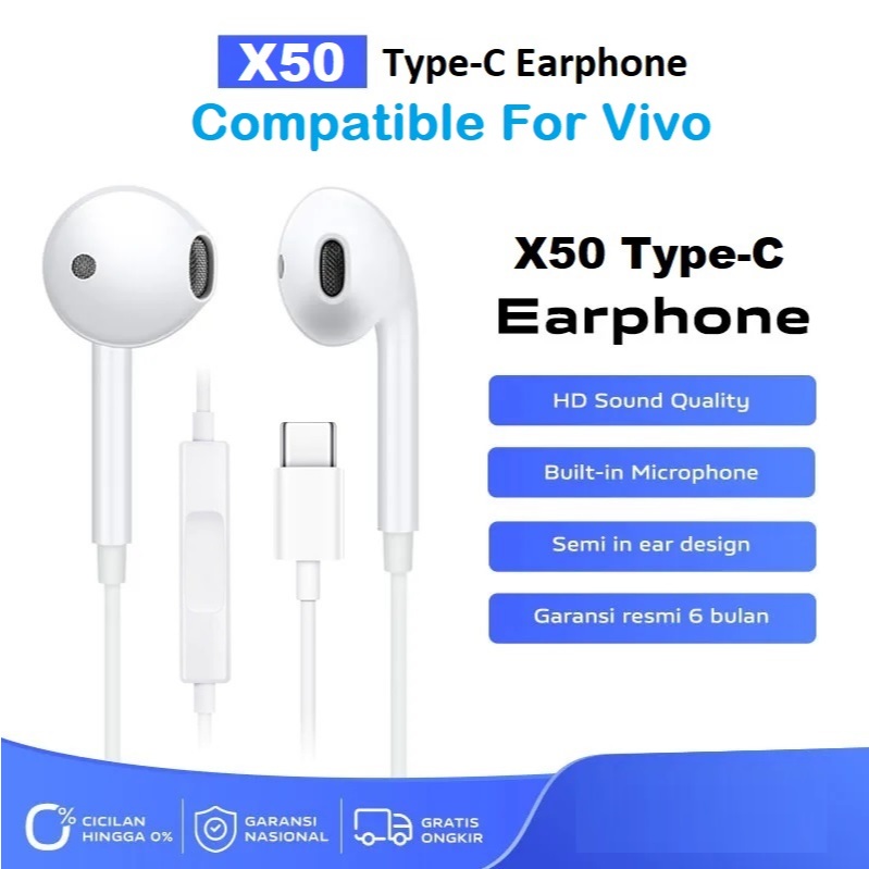X50 Type-C Earphone Stereo Headphone Wired Audio Headset With Type C ...