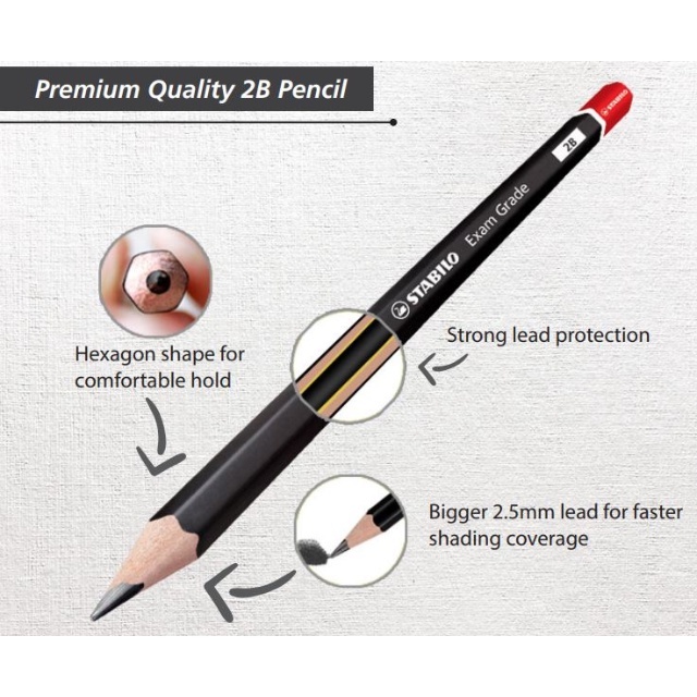 STABILO MICRO 288 EXAM GRADE 2B PENCIL ( 6 pcs ) | Shopee Malaysia
