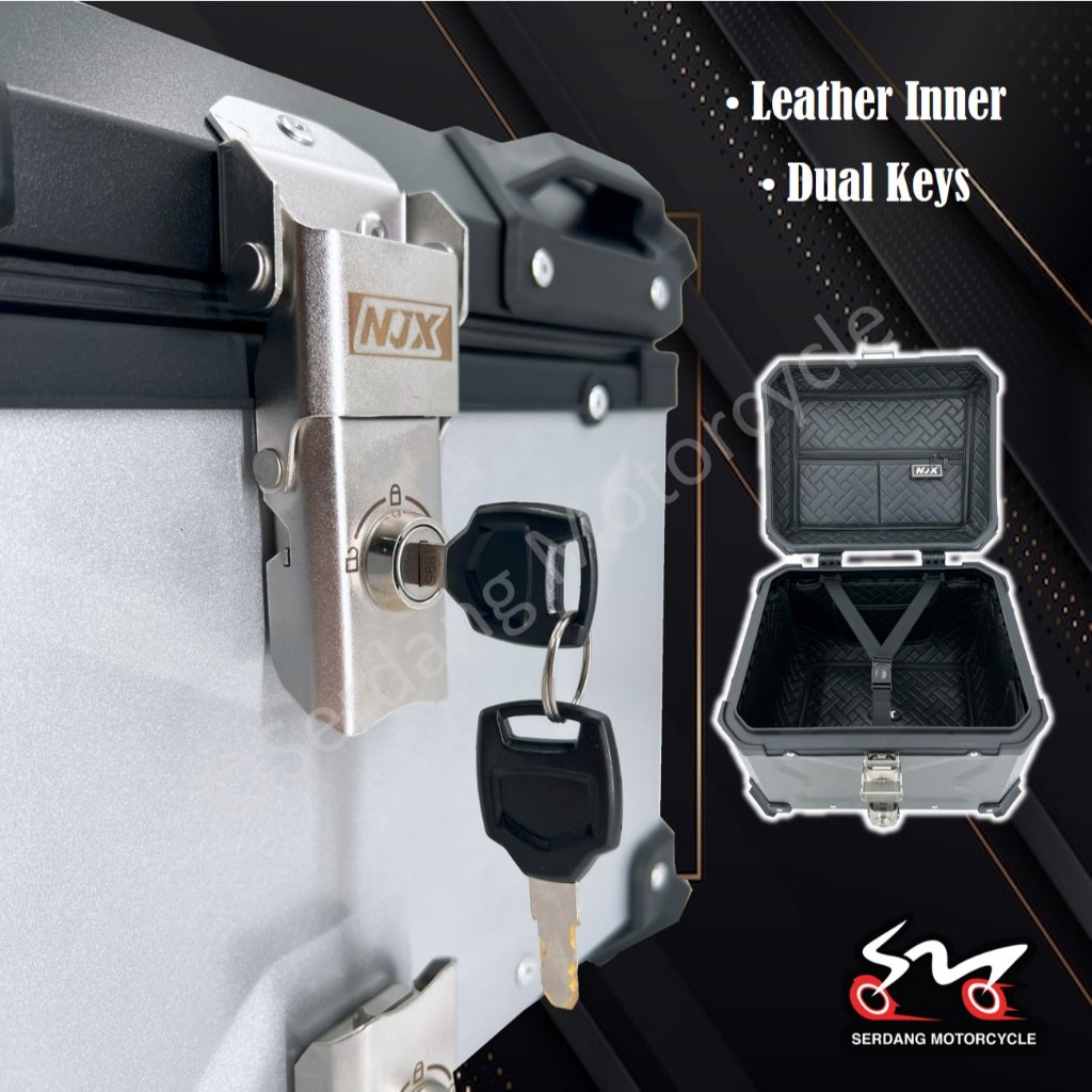 NJX ACE Peti Simpanan Motosikal Aluminium Top Box X Design ACE Kotak ...
