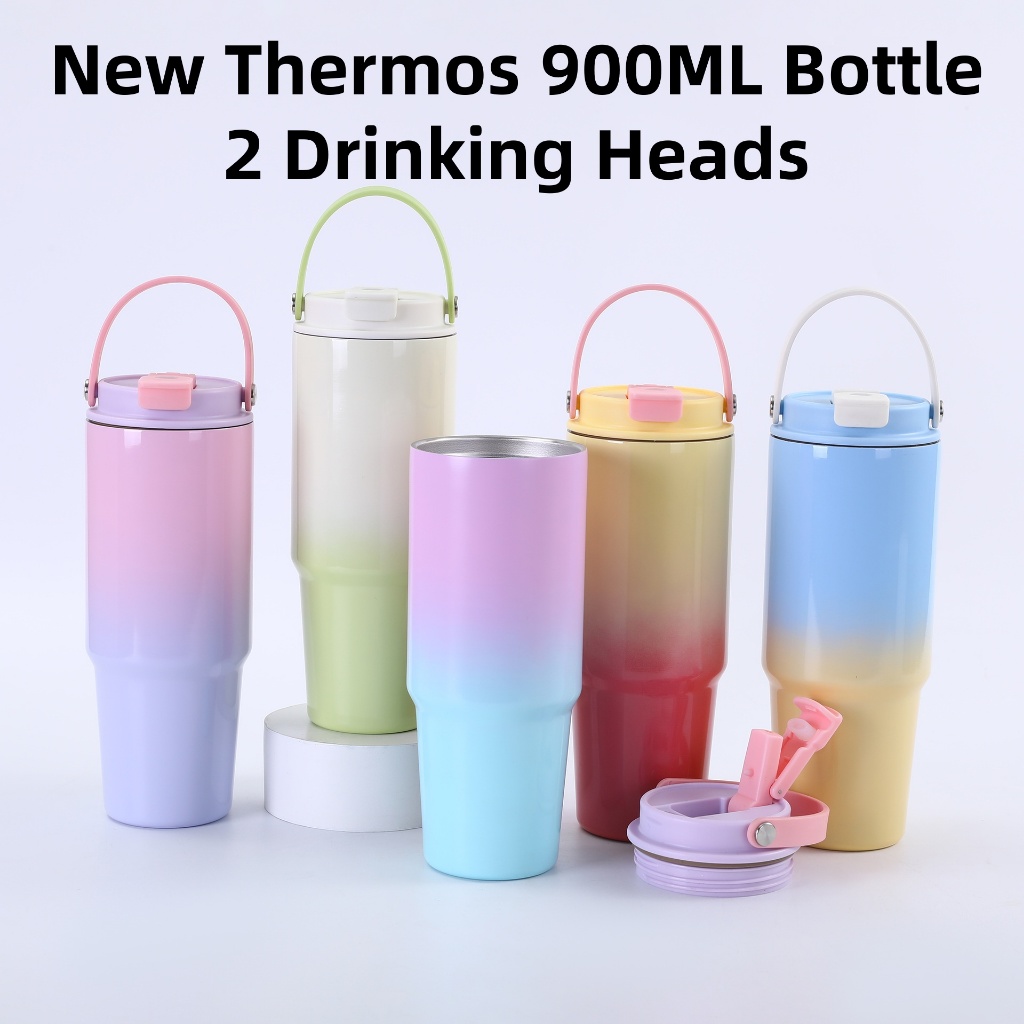 304 Stainless Steel Thermos 900ml Tumbler Bottle With Lid Drinking ...