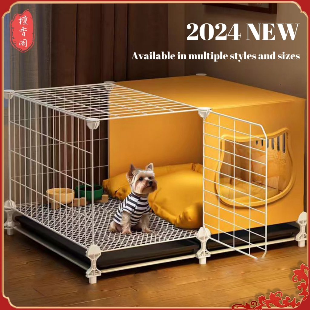 檀香阁 Dog Cage Pet Cage with Tray Hamster Cage/Rabbit Cage Foldable Large