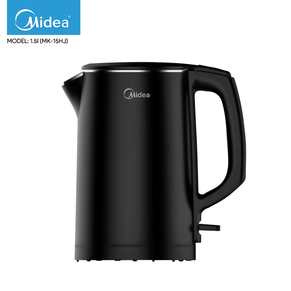 MIDEA ELECTRIC JUG KETTLE 1.7L BLACK MK17BK DOUBLE WALL HOT INSIDE