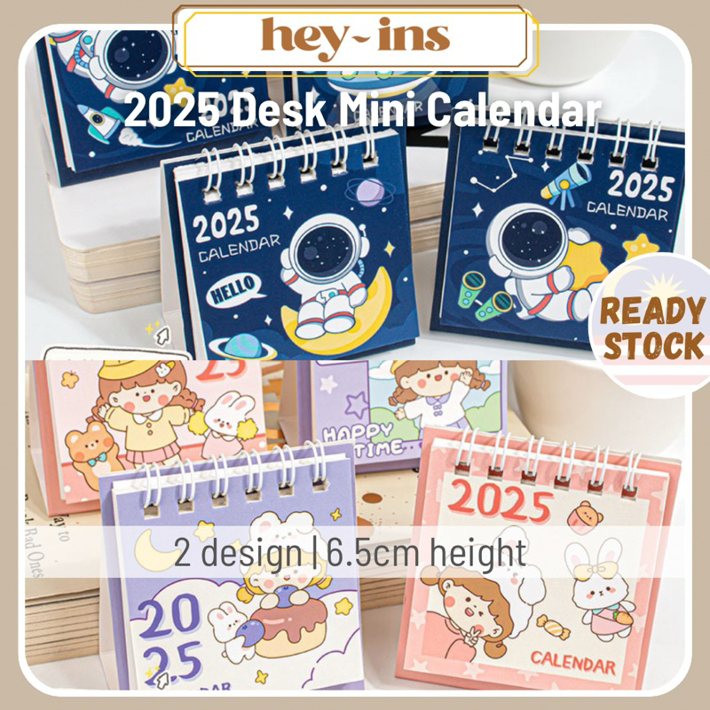 Decorative Cute Mini Desk 2025 Calendar with Memo page Portable Desk ...