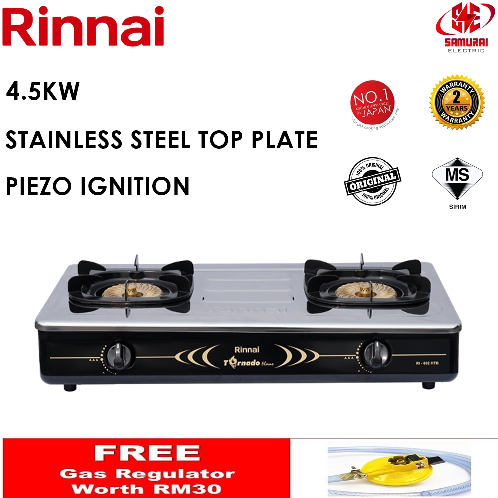 Rinnai Tornado Burner Gas Stove 4.5kW Fire RI602HTB [ Ready Stock ...