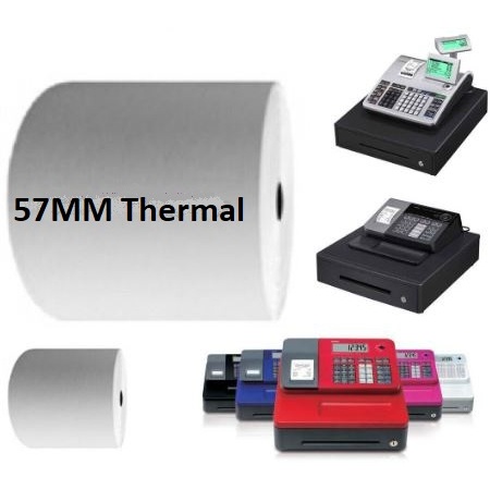 25 Thermokassenrollen 57mm Registrierkasse CASIO SE-S 400 Sharp XE-A137
