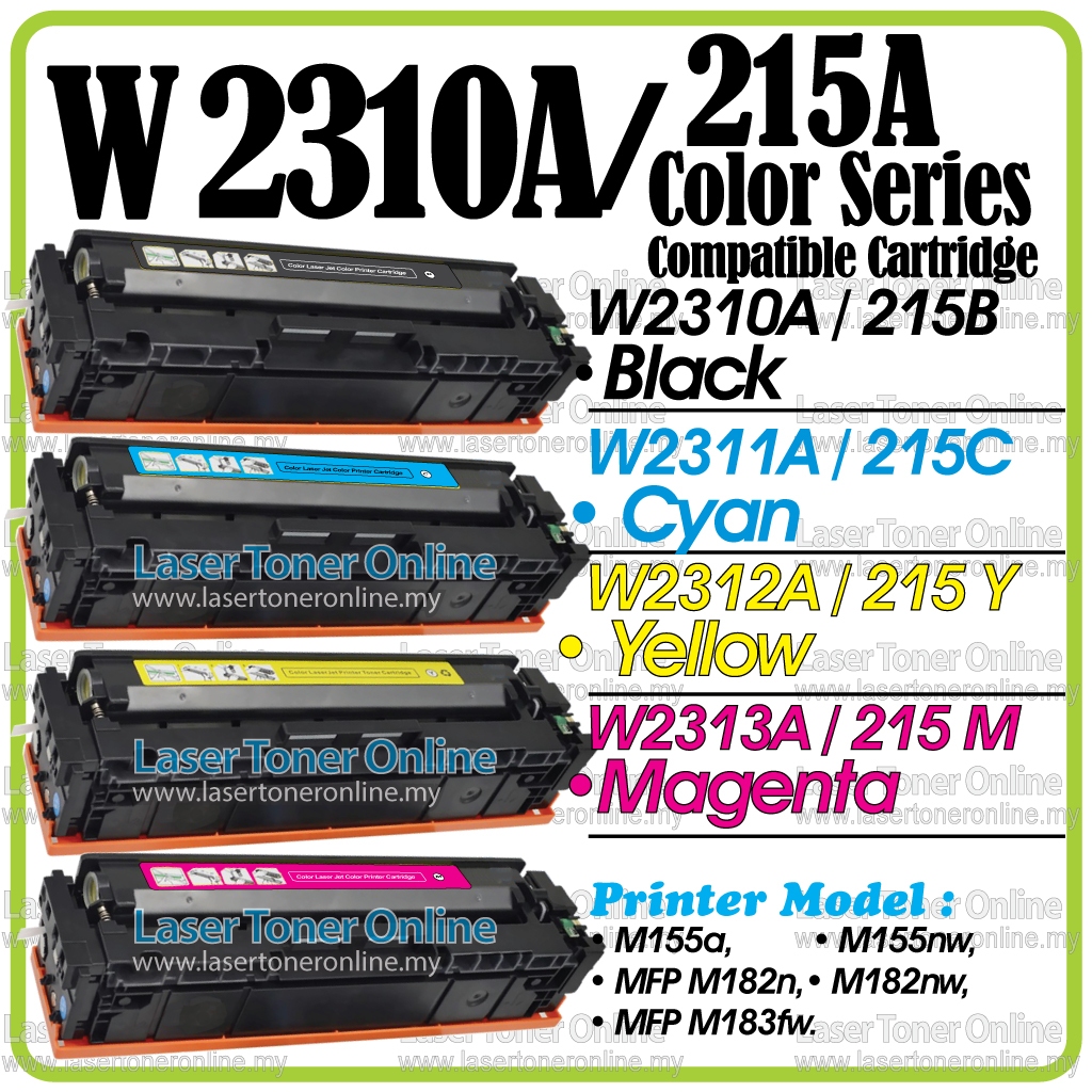 215A Toner Cartridges (with Chip) - Replacement For HP 215A Toner Cartridges 4 Pack Works With HP Color Laseret Pro MFP M182nw M183fw M183fdw M155dw
