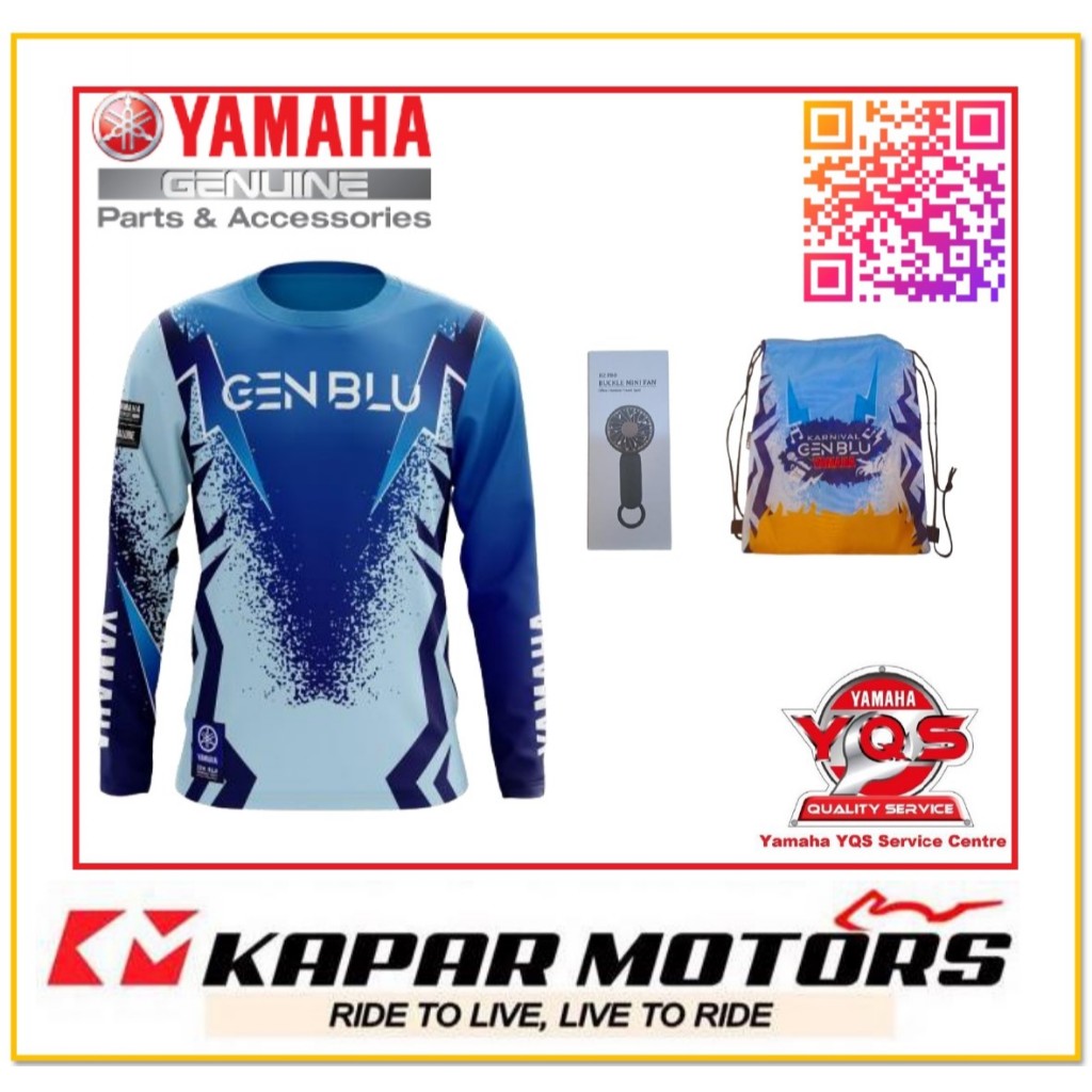 YAMAHA T-SHIRT T SHIRT BAJU LONGSLEEVE MINI FAN BAG DRAWSTRING ...