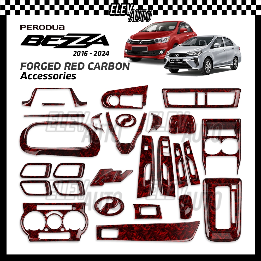 Perodua Bezza 2016 - 2024 FORGED RED CARBON Accessories Steering Wheel ...