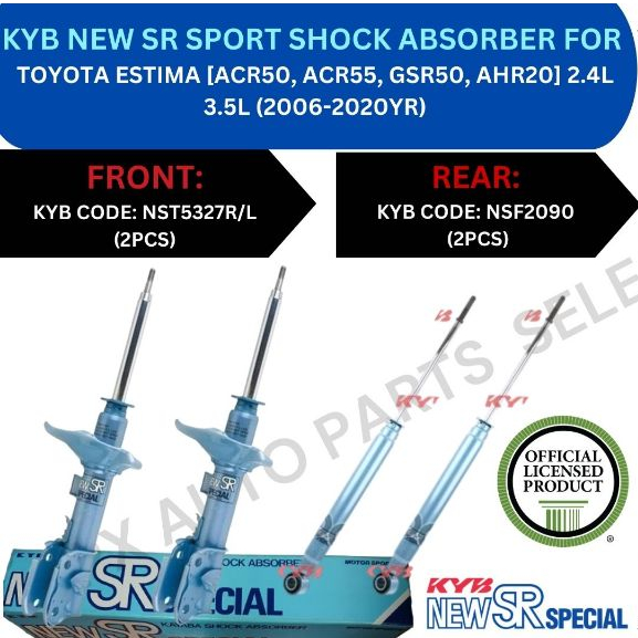 KYB GENUINE NEW SR SPORT ABSORBER (FRONT, REAR) FOR TOYOTA ESTIMA ...