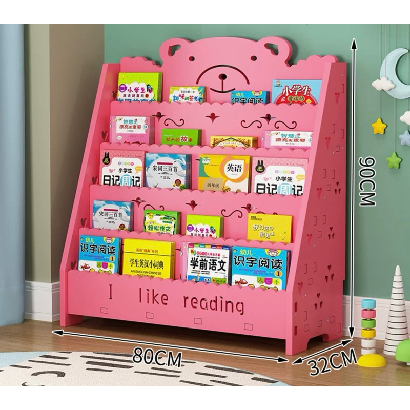 DIY Ikea Style Bookshelf Kids Story Book Storage Rack Book Rack Rak ...