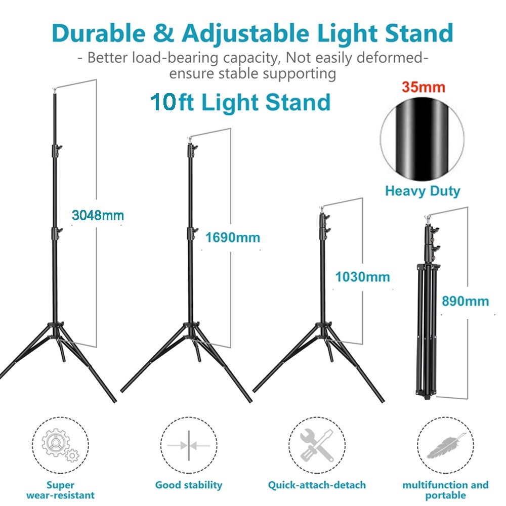 Light Stand Studio Stand (2 Meter) (2.8 Meter) (3 Meter) 6.6ft stand ...
