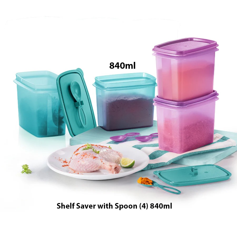 TUPPERWARE Umami Collection Set 500ml / Shelf Savers with Spoon 840ml ...
