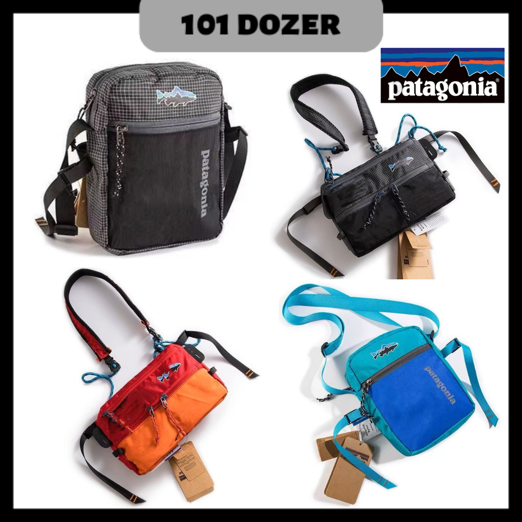 Patagonia Lightweight Sling Beg Crossbody Bag Plaid Nylon Fly