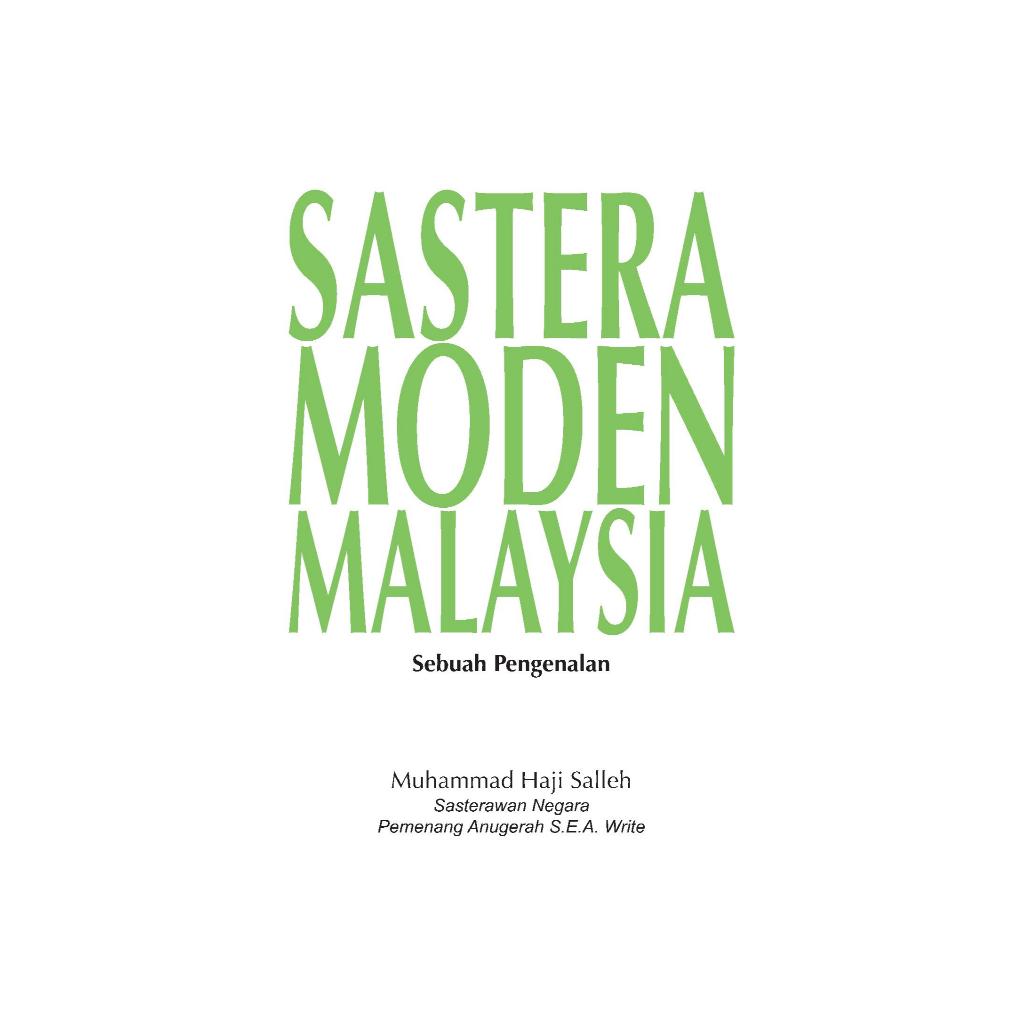 SASTERA MODEN MALAYSIA: SEBUAH PENGENALAN | Shopee Malaysia