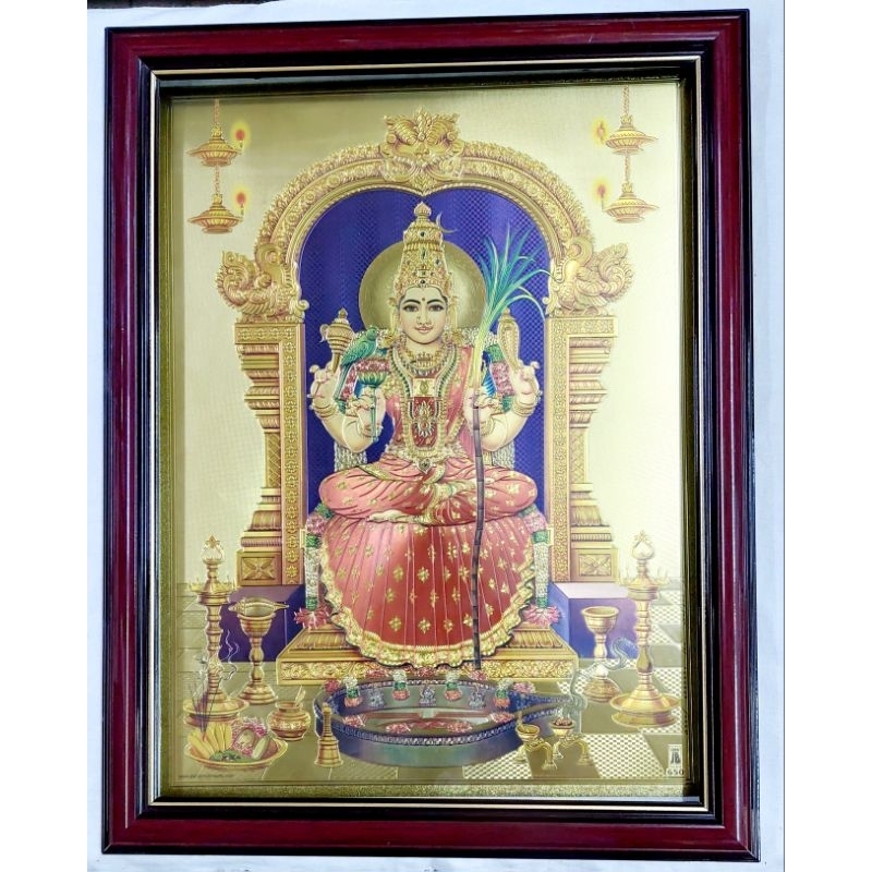 Kamachi Amman Photo Frame A3 Size With Glass Gold Foil Amman Picture ...