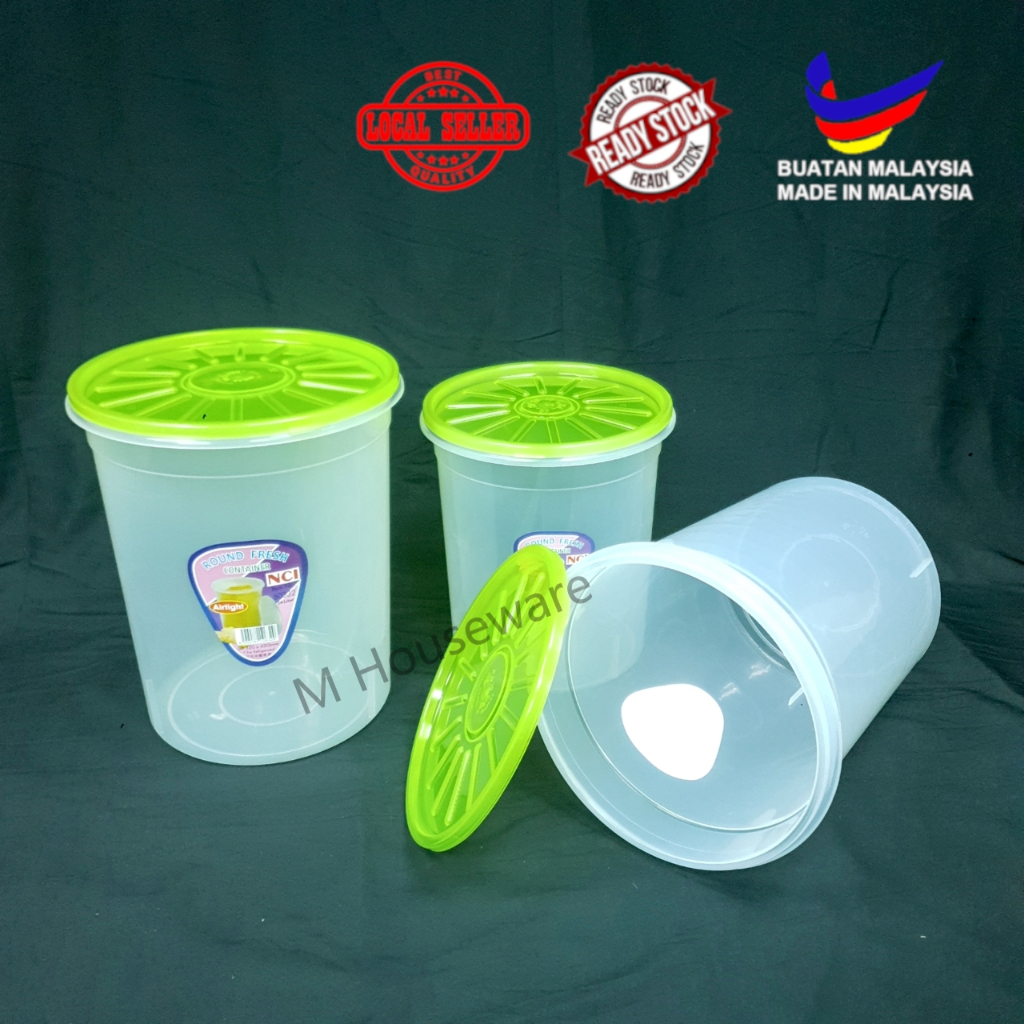 NCI Round Container Air-Tight 16.5L ~ 24.0L Bekas Plastic Bekas Keropok ...