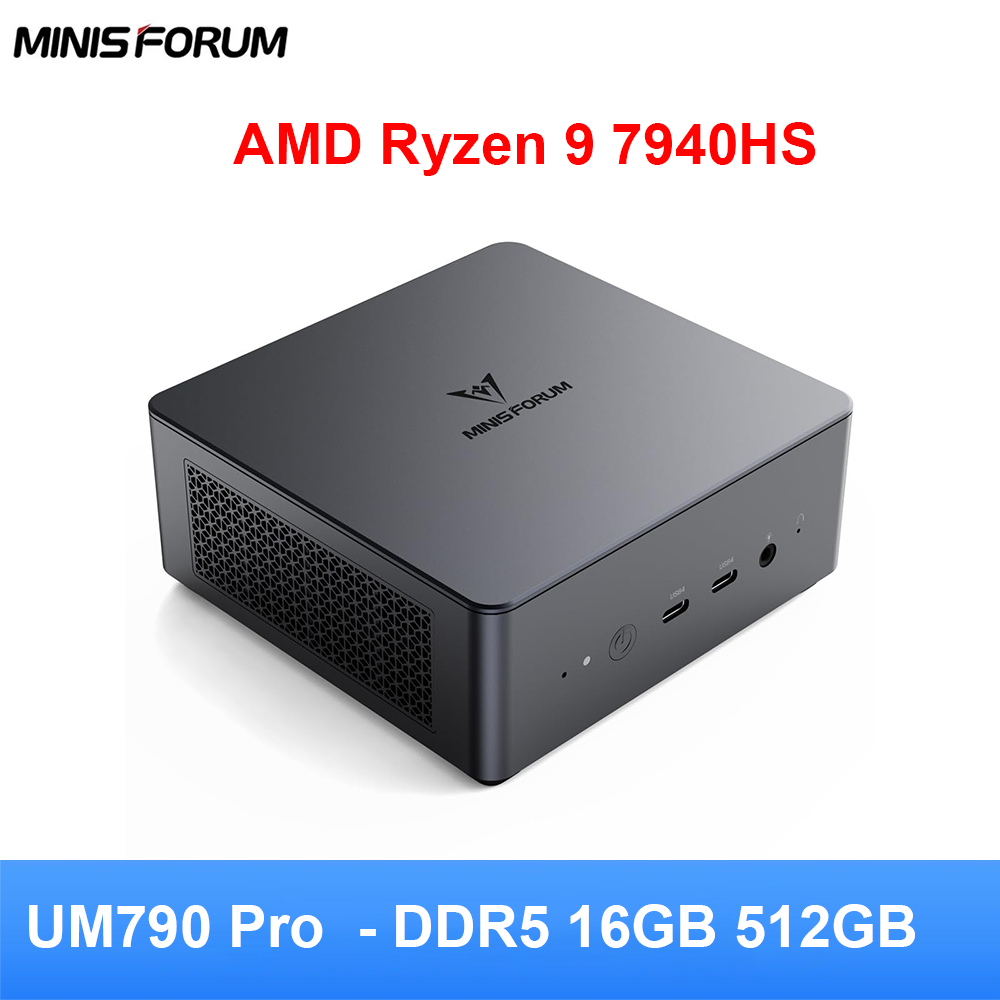 【MINISFORUM】UM790 Pro Ryzen 9 32GB 512GB MINISFORUM Venus UM790 Pro Mini PC AMD Ryzen 9 7940HS até 5