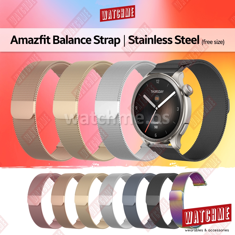 Amazfit Balance Watch Strap, Stainless Steel Milan Loop 22mm, Magnetic ...