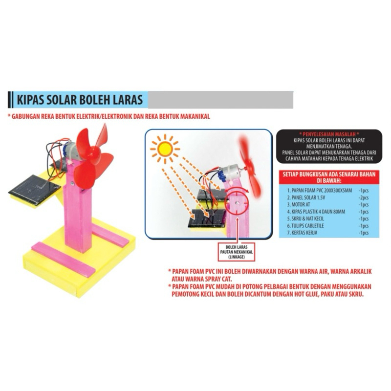 Set Projek RBT Tingkatan 3 - Kipas Solar Boleh Laras | Shopee Malaysia