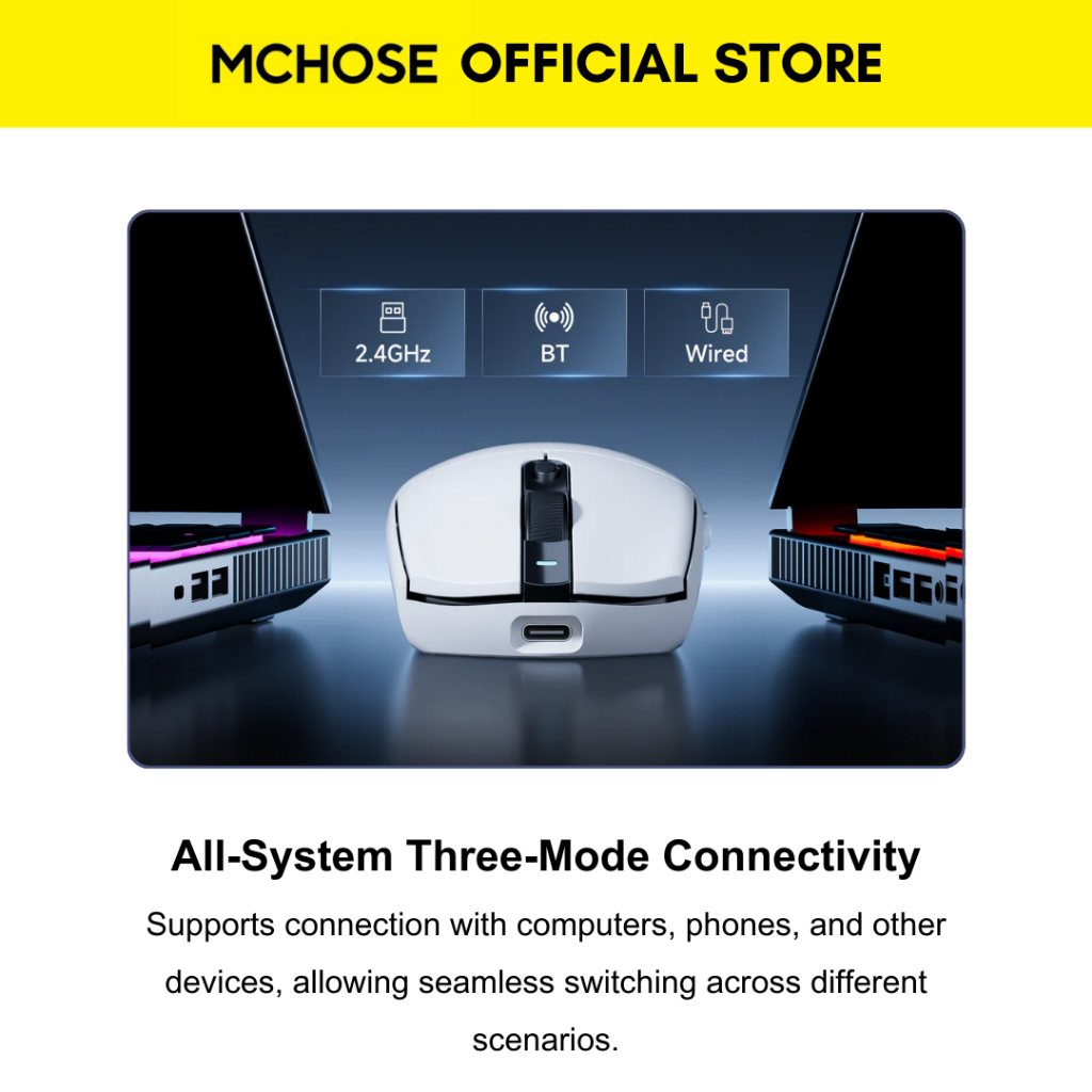 MCHOSE G3 Wireless Mouse 3 Modes Connection/PAW3311/PAW3395/Ultra ...
