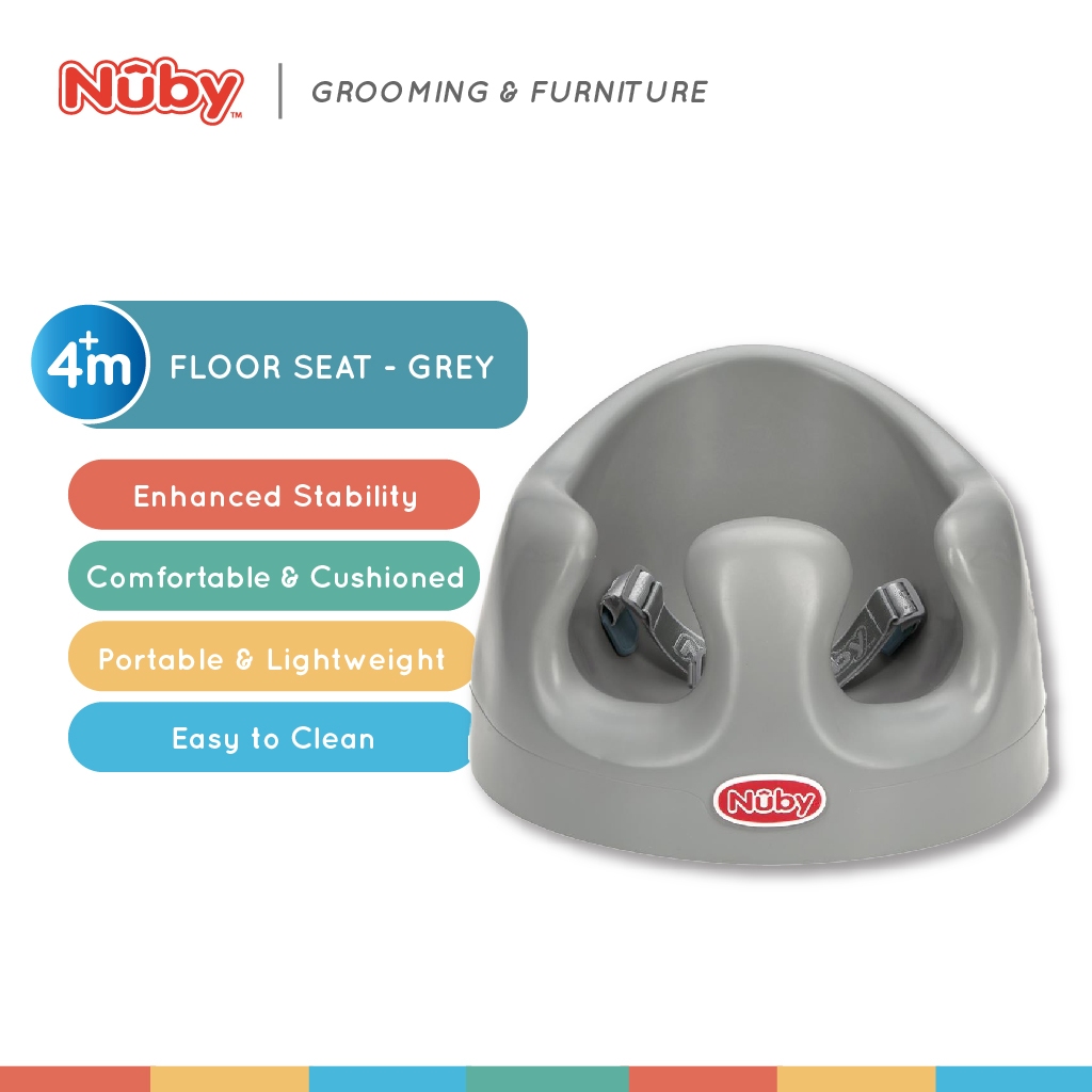 Nuby Floor Seat Baby Chair – Soft Support Seat with Safety Harness