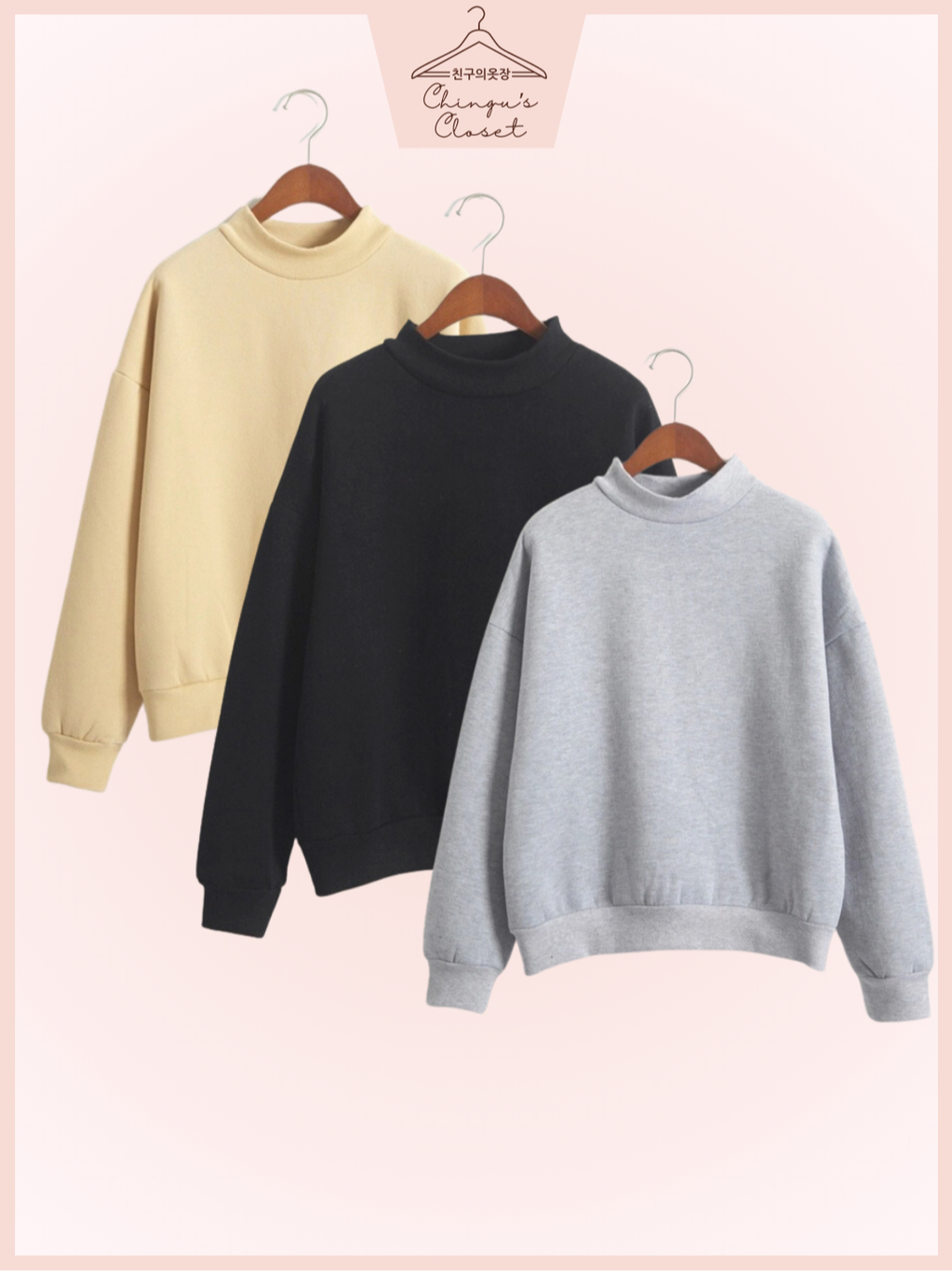 KOREAN CC Women Plain High Neck Sweatshirt Woman Sweatshirt Oversized Baju Sweatshirt Baggy Sweatshirt Sweater Women Shopee Malaysia