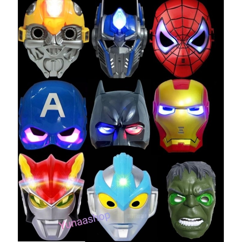 Children's Mask Toy LED Light Superhero Mask Topeng Kanak kanak ...