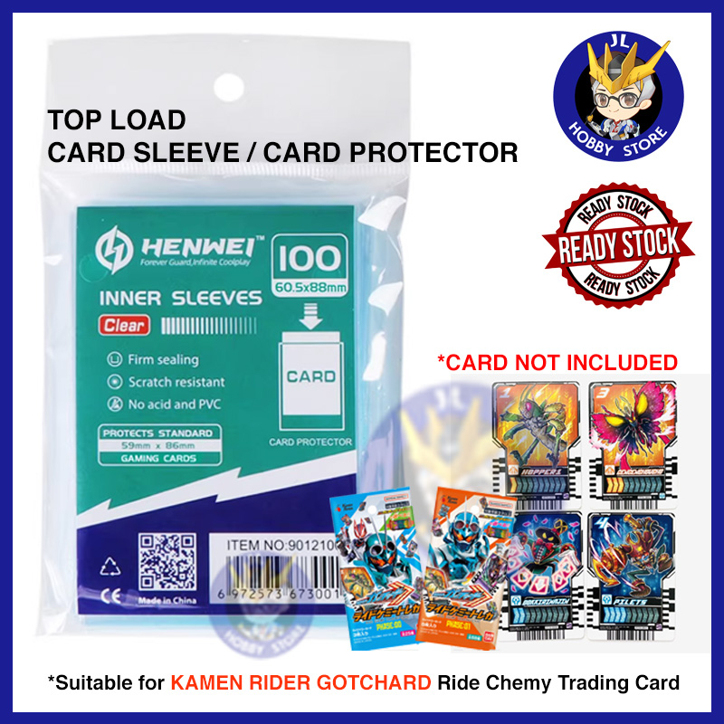 READY STOCK] Clear Card Sleeve 100pcs Top Load Card Protector for DX Ride  Chemy Trading Card Kamen Rider Gotchard | Shopee Malaysia
