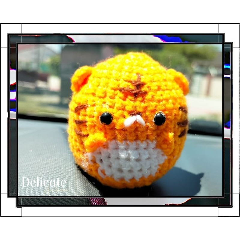 Cute Crochet Tiger Amigurumi Animal Doll Keychain Shopee Malaysia