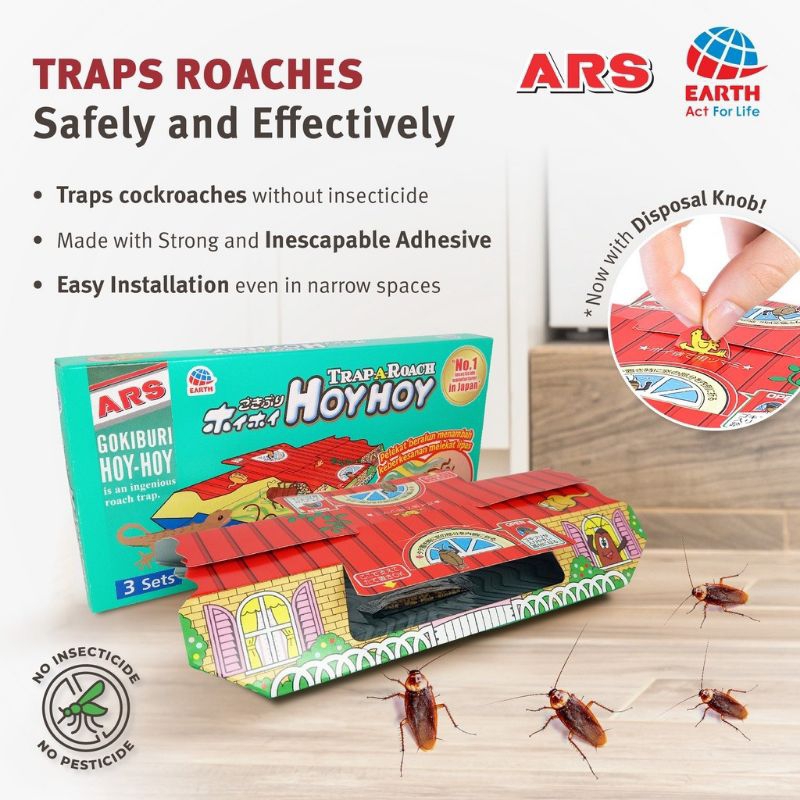 ARS Hoy Hoy 3x Trap-A-Roach Insecticide-Free Bait Attract Cockroach's ...