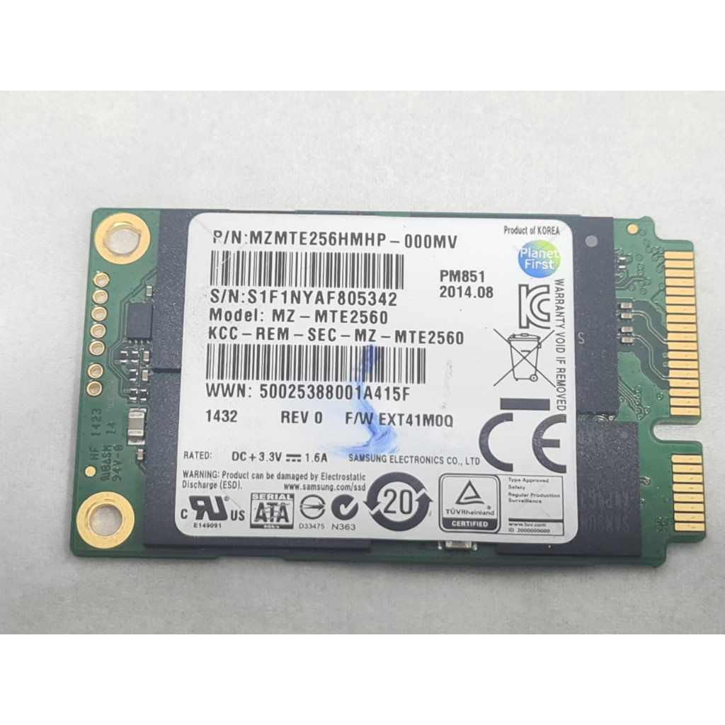 Samsung PM851 SSD 256GB 256G mSATA MZ MTE2560 Solid State Drive TLC mSATA SSD KN 137