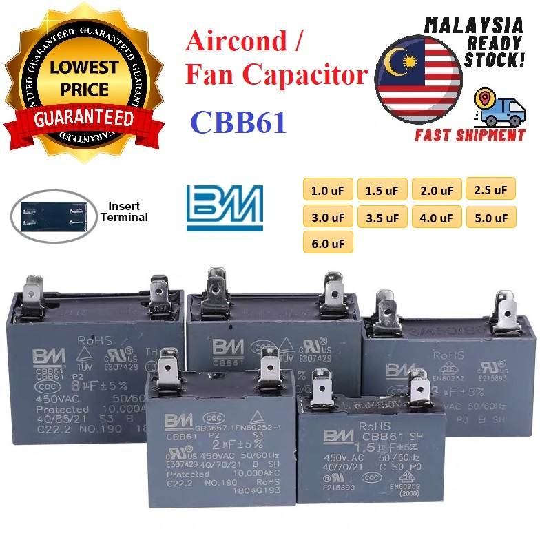 Aircond / Fan Capacitor 4 Pin / Kapasitor Kipas BM CBB61 450V for ...