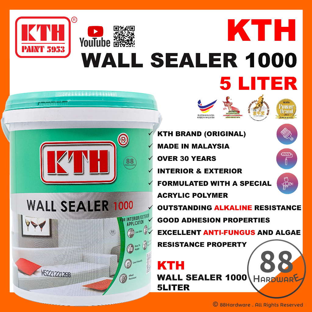 5L KTH 1000 wall sealer / undercoat paint / dinding / cat undercoat