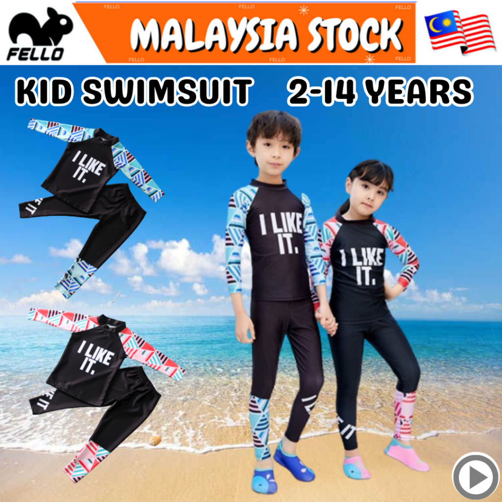 🇲🇾READY STOCK KL (Yr214) SET Kid Swimming Muslimah Budak Kanak Lelaki Swimsuit Girl Boy