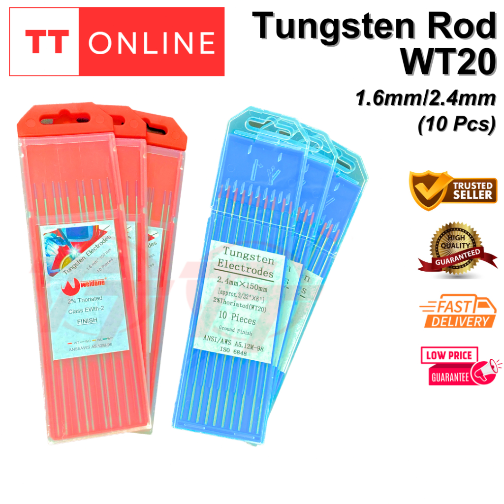 Red Tungsten Electrode TIG Rod WT20 ThO2 (150mm, 10pcs/pack) 2