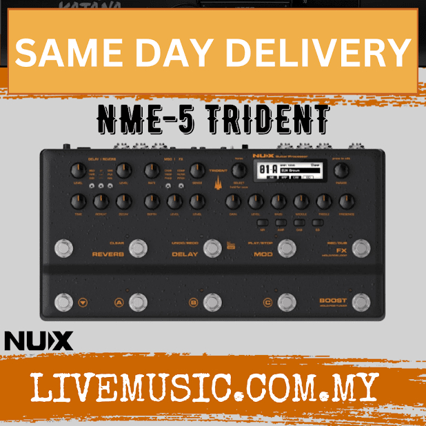 NUX Trident NME-5 Multi Effect Processor Guitar Pedal With Amp Modeler ...