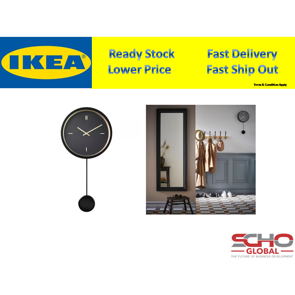 IKEASTURSK Wall clock, lowvoltage/black, 26 cm Shopee Malaysia