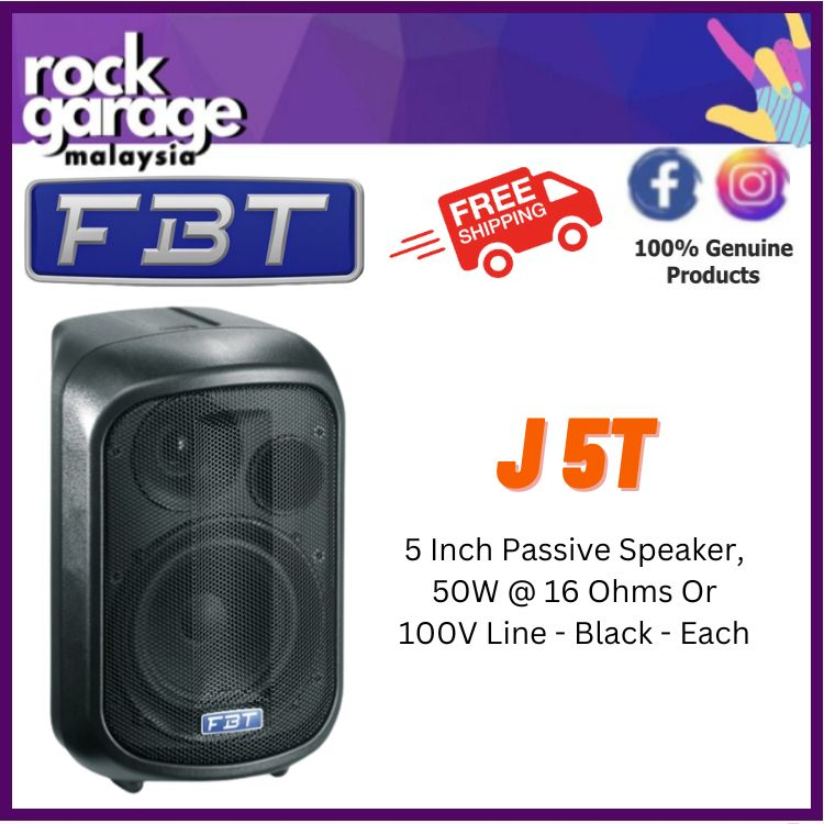 Fbt J5t 5 Inch Passive Speaker 50w 16 Ohms Or 100v Line Black