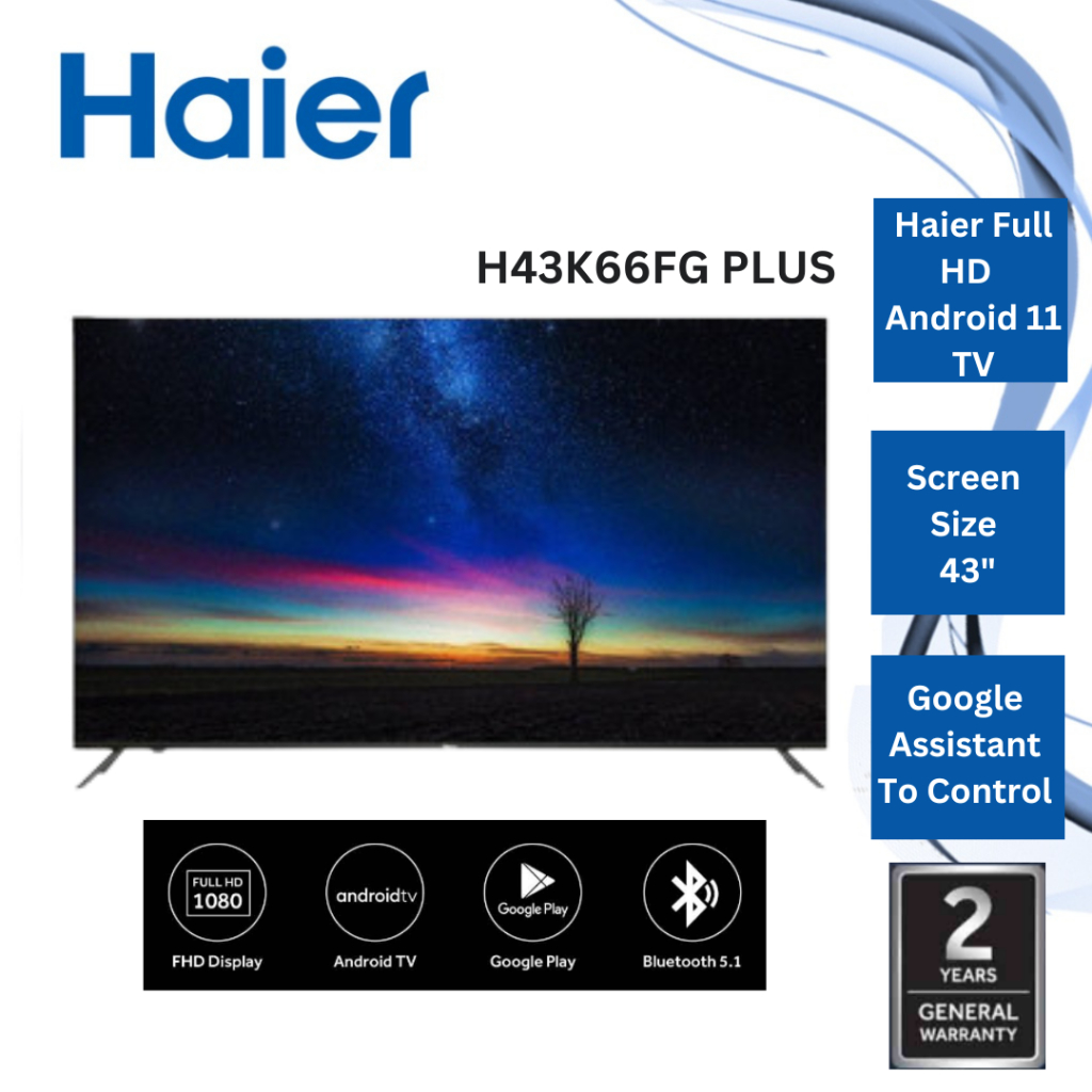 Haier 43" Full HD Android 11 TV H43K66FG PLUS / 4K HDR / Built-in ...