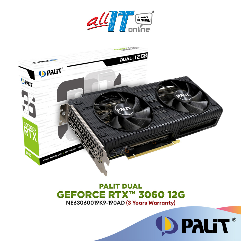 Palit GeForce RTX 3060 Dual 12GB GDDR6 Graphics Card | NE63060019K9-190AD |  Shopee Malaysia